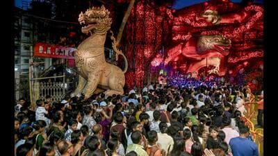 With the puja acquiring a sharpened focus due to the change in government in West Bengal, why were adequate policing arrangements for oversight and crowd management, as well as emergency support, synonymous with such events, not prioritised? (PTI) With the puja acquiring a sharpened focus due to the change in government in West Bengal, why were adequate policing arrangements for oversight and crowd management, as well as emergency support, synonymous with such events, not prioritised? (PTI)