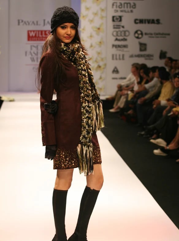 Anushka Sharma once walked for Payal Jain wearing a tailored ensemble accentuated with knitted layering. (File photo/ In.payaljain.com) Anushka Sharma once walked for Payal Jain wearing a tailored ensemble accentuated with knitted layering. (File photo/ In.payaljain.com)