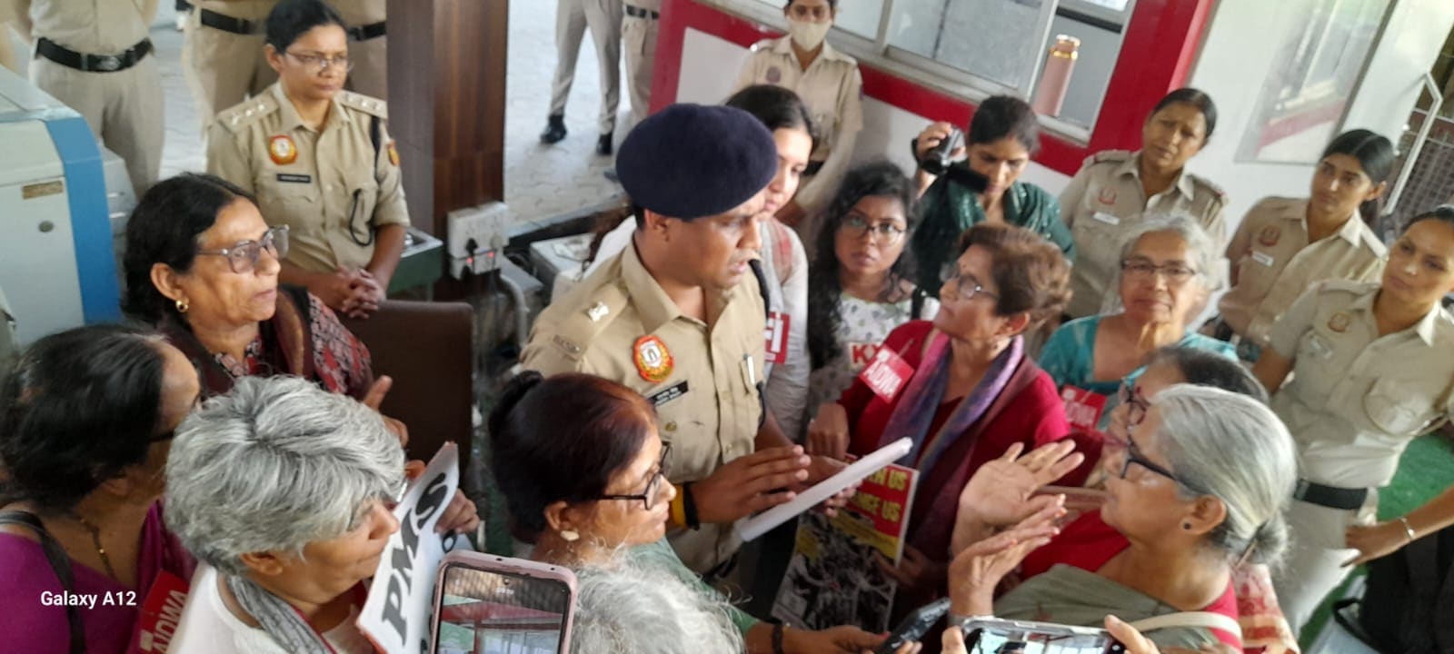 AIDWA and other women’s organisations at the police headquarters demand action against personnel found guilty of sexual harassment. AIDWA and other women’s organisations at the police headquarters demand action against personnel found guilty of sexual harassment.