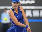 Katie Boulter’s Japan Women’s Open match was halted by heavy rain in Osaka. (AP Photo/Achmad Ibrahim)