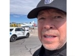 Donnie Wahlberg said he and his fellow passengers were unharmed after their aircraft ran out of runway during an attempted takeoff from Las Vegas