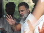 Congress leader and leader of opposition in Lok Sabha Rahul Gandhi waves to supporters as opposition parties march to the Supreme Court to protest a controversial revision of voter lists that has sparked days of unrest, in New Delhi, India, October 12, 2026