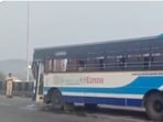 టీజీఆర్‌టీసీ బస్సును ఢీకొట్టిన ట్రక్