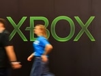 The Xbox logo at the Gamescom computer gaming fair in Cologne, Germany, on Wednesday, Aug. 26.