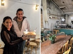 Ashish Sharma and Manali Purohit's cafe was left severely damaged in a firebombing attack targeting a nearby tobacco shop.