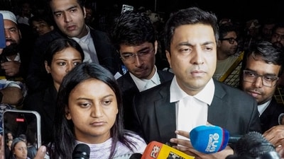 Cockroach Janta Party (CJP) Legal Affairs Head Ratna Singh along with defense lawyers addresses the media outside the Mandir Marg police station regarding the legal proceedings and judicial custody of party leaders Saurav Das and Ashutosh Ranka. Cockroach Janta Party (CJP) Legal Affairs Head Ratna Singh along with defense lawyers addresses the media outside the Mandir Marg police station regarding the legal proceedings and judicial custody of party leaders Saurav Das and Ashutosh Ranka.