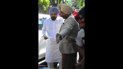 Punjab chief minister Bhagwant Mann’s officer on special duty (OSD) Rajbir Singh Ghuman on Monday appeared before the Central Bureau of Investigation (CBI) for the second time in connection with a case related to alleged corruption in the Chief Minister’s Office. (Ravi Kumar/HT) Punjab chief minister Bhagwant Mann’s officer on special duty (OSD) Rajbir Singh Ghuman on Monday appeared before the Central Bureau of Investigation (CBI) for the second time in connection with a case related to alleged corruption in the Chief Minister’s Office. (Ravi Kumar/HT)