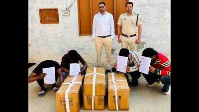 Saharan said the district police were conducting a sustained campaign against drug trafficking and warned that those involved in the illegal sale of intoxicant medicines would face strict action. (HT Photo)