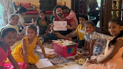 Varun Dhawan marks Navratri with a traditional Kanya Pujan ceremony, shares photo. Varun Dhawan marks Navratri with a traditional Kanya Pujan ceremony, shares photo.