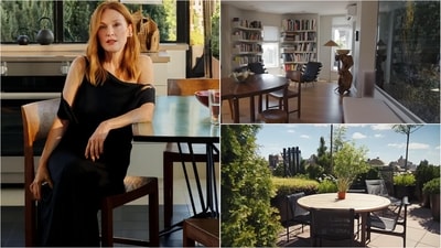 Julianne Moore opens the doors to her New York apartment.