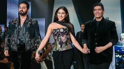 Ayushmann Khurrana, Sara Ali Khan turn showstoppers for Manish Malhotra Ayushmann Khurrana, Sara Ali Khan turn showstoppers for Manish Malhotra