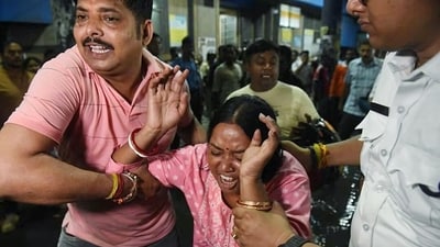 A retired Indian Police Service (IPS) officer said, “Numerous social media videos shot before and after the incident show people complaining that there were no policemen in or outside the pandal." (ANI) A retired Indian Police Service (IPS) officer said, “Numerous social media videos shot before and after the incident show people complaining that there were no policemen in or outside the pandal." (ANI)