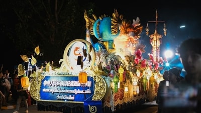 The annual Saijo festival features large floats decorated with sculptures representing flowers, birds and warriors. (Unsplash/Representational)