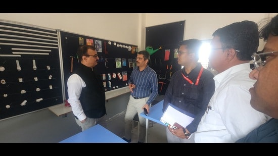 During a visit to the two institutions on Sunday, October 18, Chandrakant Pulkundwar reviewed the facilities (HT PHOTO)