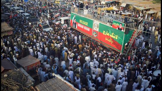 Imran Khan was imprisoned a year later on what are largely believed to be politically driven convictions, but his arrest sparked unprecedented protests. (Reuters)