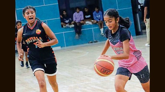 Players in action during the tournament in Ludhiana. (Manish/ht)