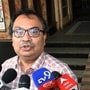 Kolkata, Oct 18 (ANI):  Trinamool Congress Party MLA Kunal Ghosh speaks to the media at the Kolkata Medical College and Hospital, in Kolkata on Sunday. (ANI Photo) 