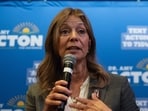 Democratic gubernatorial candidate Dr. Amy Acton speaks during a campaign event at Ohio University in Athens, Ohio, Thursday, Sept. 17.