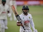 South Africa's Temba Bavuma acknowledges the crowd as he walks back to the pavilion following his dismissal on day three of the second Test match between South Africa and Australia at St Georges Park in Gqeberha
