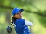 India's Pranavi Urs in action during the women's individual stroke play final in Asian Games(HT_PRINT)