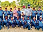 The teams from winning colleges in Ludhiana on Monday. (HT Photo)