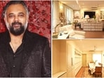 Luv Ranjan’s home combines a restrained palette, hardwood floors and contemporary glass doors with distinctive decorative features. (Youtube/@FarahKhan)