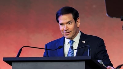 US Secretary of State Marco Rubio speaks during a Freedom 250 reception at the Jio World Convention Centre in Mumbai, India, October 20, 2026. REUTERS/Kylie Cooper/Pool (REUTERS)