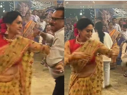 অষ্টমীর রাতে পুজো মন্ডপে নাচ ইন্দ্রানীর