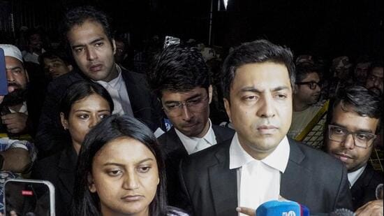 CJP legal affairs head Ratna Singh along with defense lawyers addressing the media. (PTI)