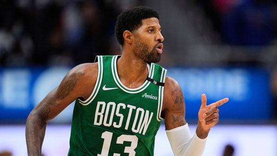 Paul George made an immediate impact in his Boston Celtics debut against the Detroit Pistons.