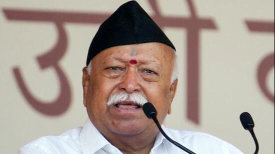 RSS chief Mohan Bhagwat in Nagpur on Tuesday. (ANI)