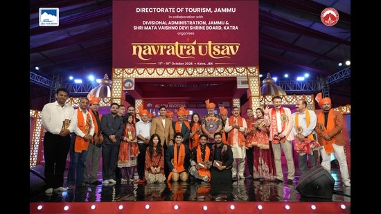 Speaking on the occasion, MP Jugal Kishore Sharma lauded the role of the tourism department and Shri Mata Vaishno Devi Shrine Board for organising such festivals in preserving cultural traditions. (HT Photo)
