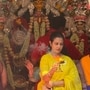 নবমীর দিনে হলুদ শাড়িতে কোয়েল