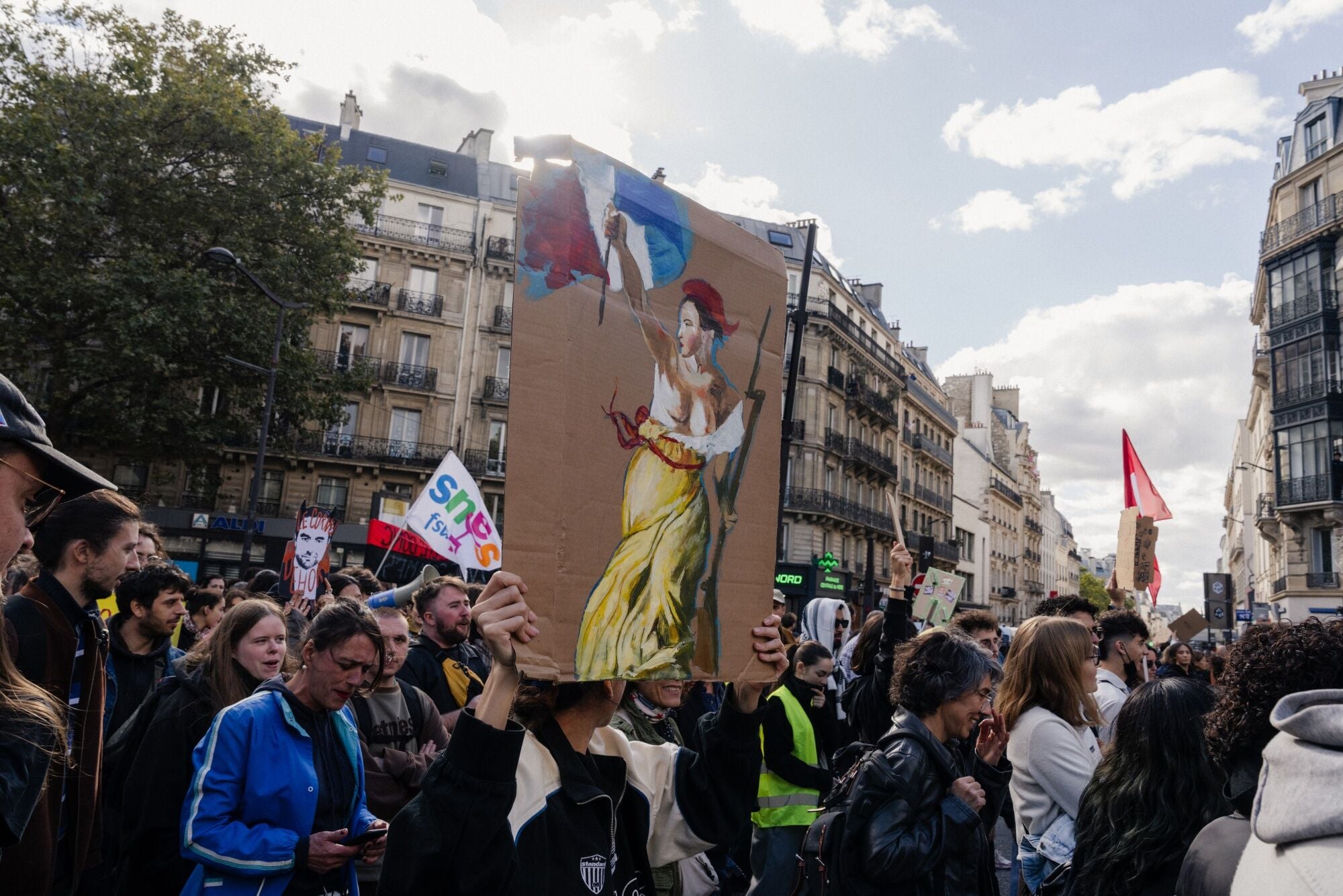 Protesters march towards Place de Clichy during a demonstration in Paris. (Bloomberg) Protesters march towards Place de Clichy during a demonstration in Paris. (Bloomberg)