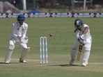 Sarfaraz Khan batting in domestic cricket.