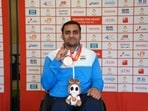 Ayush Verma wins gold in the men's shot put F53 event.