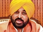 Chief minister Bhagwant Mann addresses a press conference on Union home minister Amit Shah’s visit. (HT Photo)