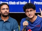 CJP news LIVE: Cockroach Janta Party (CJP) co-conveners Saurav Das, right, and Ashutosh Ranka during a press conference, in New Delhi.