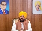 Punjab Chief Minister Bhagwant Mann addresses a press conference on Union Home Minister Amit Shah's visit to the state in Chandigarh.