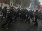 Protesters are facing the most heavily weaponised crowd-control arsenals in Europe. (AFP)