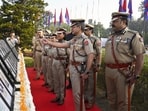 Punjab Police chief Gaurav Yadav with senior police officers paying tributes to martyrs at the Punjab Armed Police (PAP) Grounds in Jalandhar on the 67th Police Commemoration Day on Wednesday. (HT Photo)