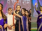 Yami Gautam picked a blue saree for the festivities.