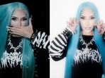 Kim Kardashian dresses up as her daughter North West for Halloween. 
