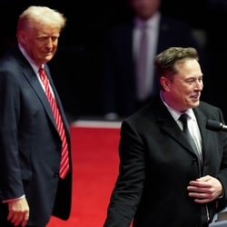 Elon Musk with US President Donald Trump.