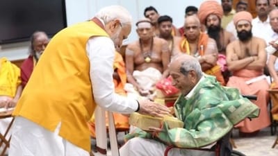 Ethiraj passed away in Chennai on Wednesday at the age of 99. (@narendramodi/X) Ethiraj passed away in Chennai on Wednesday at the age of 99. (@narendramodi/X)