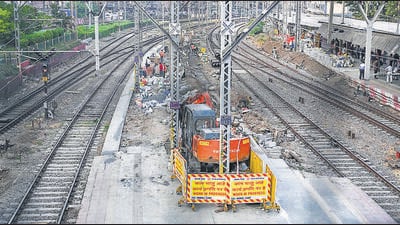 Mumbai, India. Oct 21, 2026 - View of the under-construction Platforms 5 and 6 at Chhatrapati Shivaji Maharaj Terminus (CSMT). Mumbai, India. Oct 21, 2026. (Photo by Raju Shinde/HT Photo) (Raju Shinde) Mumbai, India. Oct 21, 2026 - View of the under-construction Platforms 5 and 6 at Chhatrapati Shivaji Maharaj Terminus (CSMT). Mumbai, India. Oct 21, 2026. (Photo by Raju Shinde/HT Photo) (Raju Shinde)