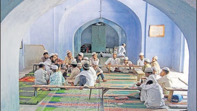 Students of a madrassa taking their lesson from their teacher (HT File Photo/Subrata Biswas) Students of a madrassa taking their lesson from their teacher (HT File Photo/Subrata Biswas)