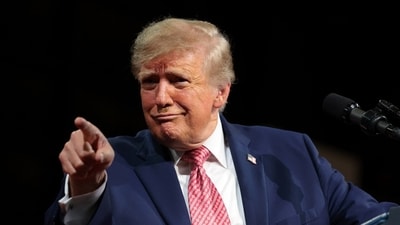 President Trump speaks during a campaign rally in Park City, Kan., Oct. 19. President Trump speaks during a campaign rally in Park City, Kan., Oct. 19.