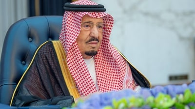 Saudi King Salman bin Abdulaziz chairs cabinet meeting in Riyadh, Saudi Arabia, October 20. (via REUTERS)
