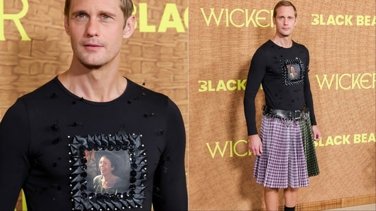 Alexander Skarsgård puts a playful spin on red-carpet dressing